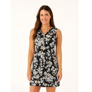 Isaac Mizrahi Live! Regular Floral Printed Henley Tank Dress Size Medium NWOT